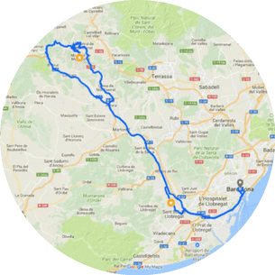 Day trip to Montserrat & Colonia Guell Map