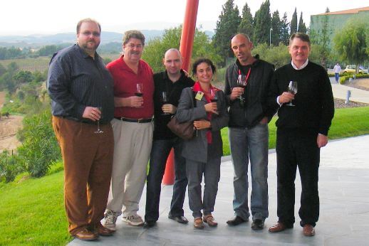 Group in winery visit in Penedes