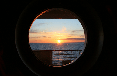At the Barcelona Cruise Port in the Sunset