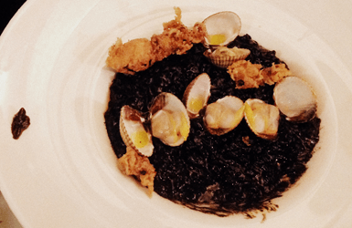 Spanish rice dish: black rice