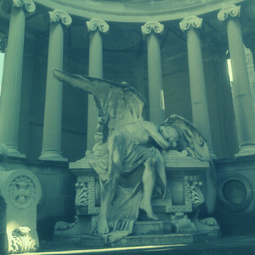 Sculpture seen Visiting Cemeteries of Barcelona