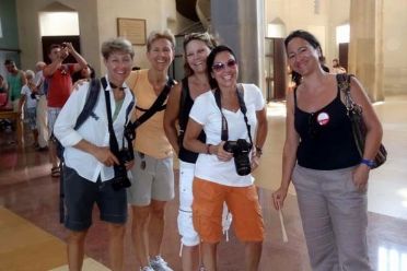 Guides and guests on a Sagrada Familia fast track guided tour with tower access