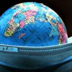 Toy globe and face mask