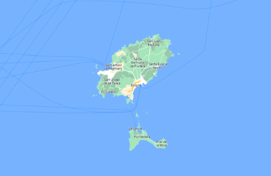 Map of Ibiza (Spain)